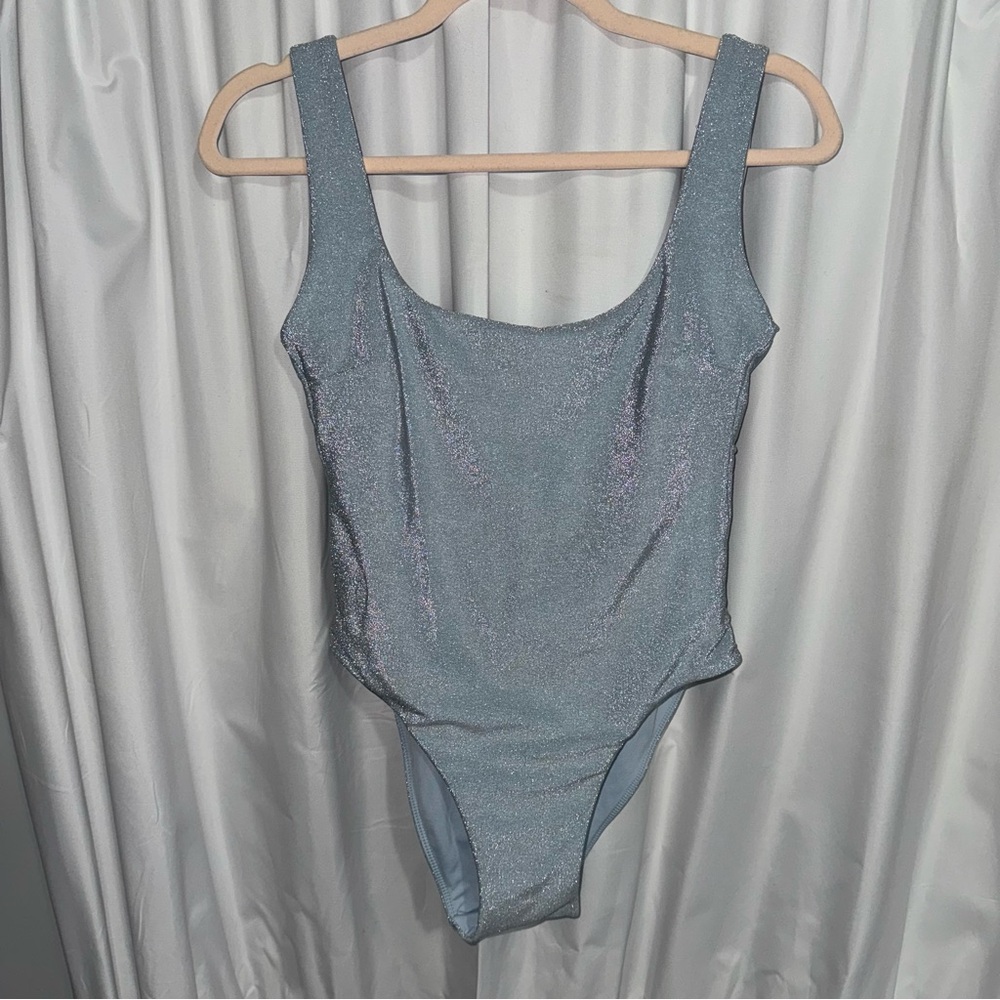 Monday Swimwear Sardinia One Piece Sparkly Powder Blue Medium